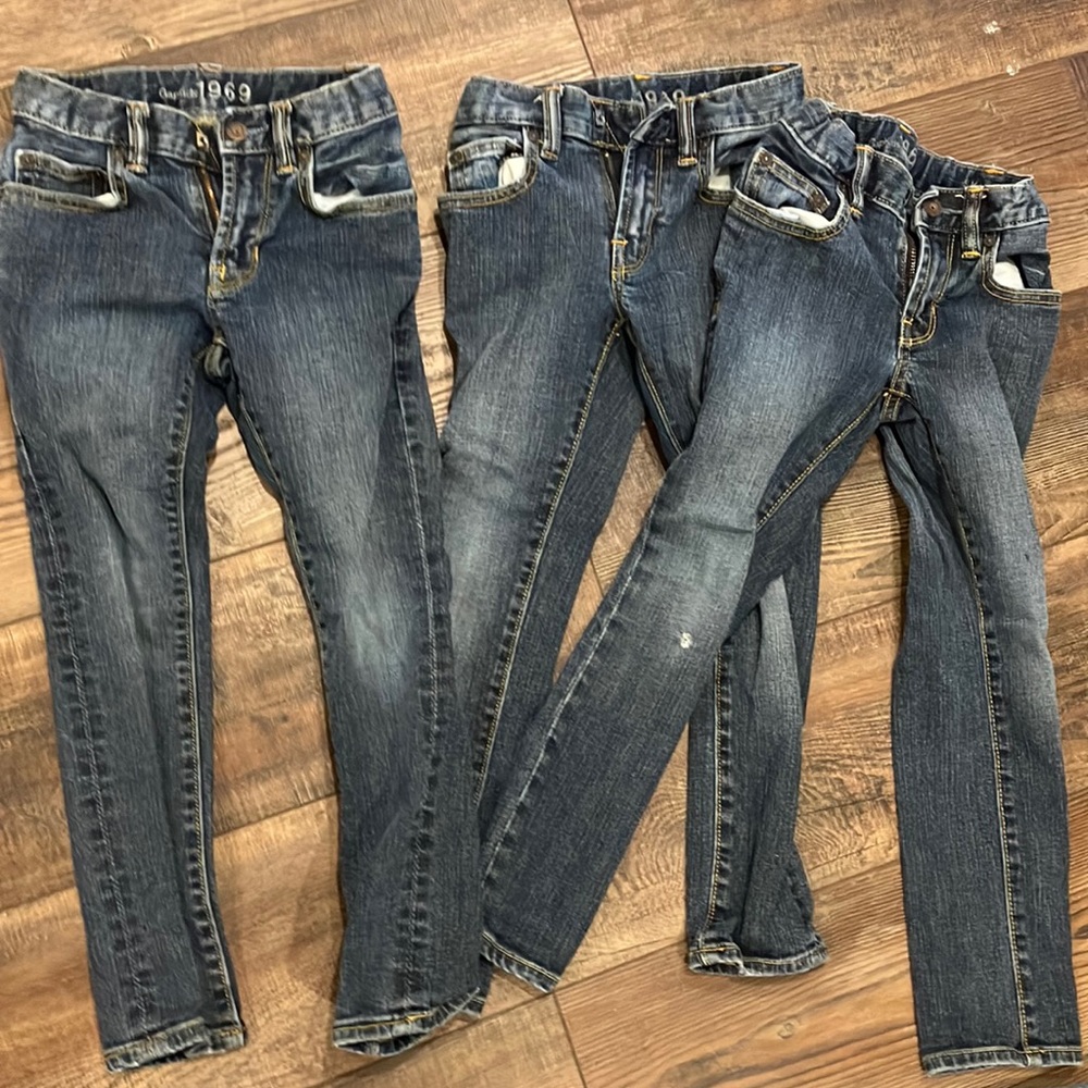 Boys gap size 6 slim jeans x3